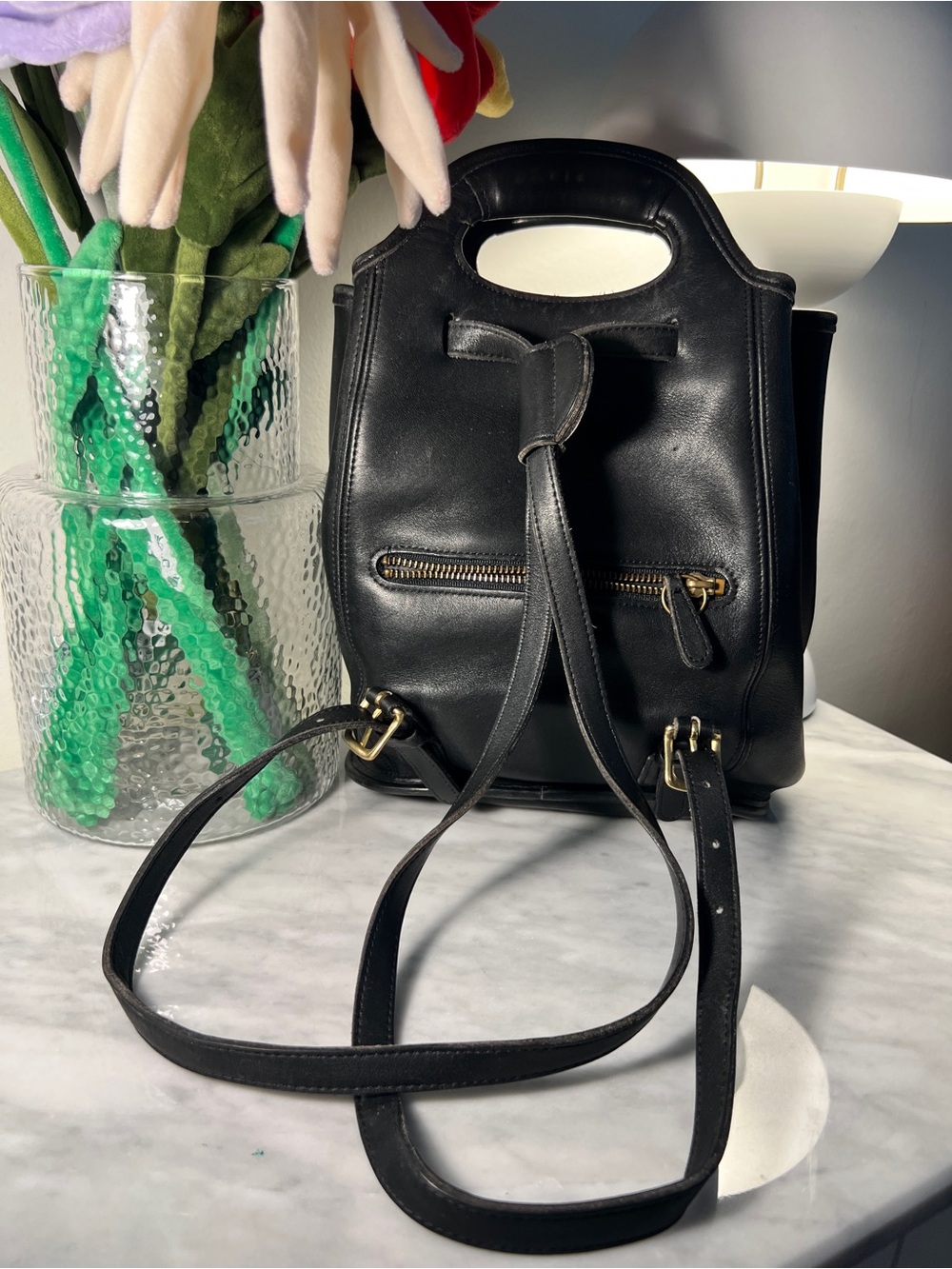 VINTAGE Coach 9994 1996 Convertible Backpack Bucket Bag Black Leather made  USA - Picture 7 of 16
